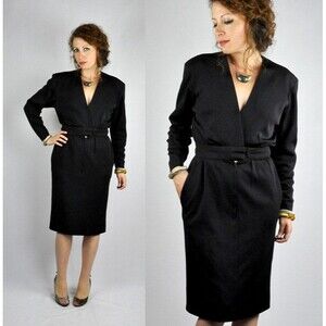 YVES Saint LAURENT Rive Gauche Black Dress Bombshell Elegant High End Designer